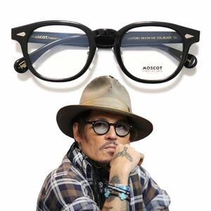 新品未使用☆MOSCOT モスコット LEMTOSH レムトッシュ 鼻当て付き 眼鏡 メガネ ブラック 49-24 ジョニーデップ