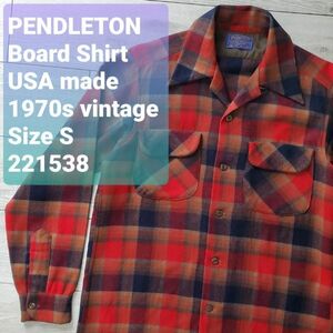 PENDLETONペンドルトン 美品 70s vintage USA製 ピュアバージンウール BOARD SHIRT ボードシャツ S グラデーション プラッド 長袖 チェック