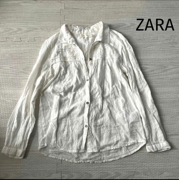 ZARA 長袖シャツ　ブラウス　140 ホワイト　白シャツ