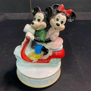Disney置物　ディズニー ミッキーマウス ミニーマウス オルゴール オブジェ 陶器　インテリア　