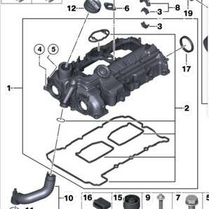 BMW タペットカバーパッキン/ガスケット E/G N20 4気筒　VICTOR REINZ製 F10,F11,F18/520i,528i X1 E84/X3 F25/部品番号11127588418