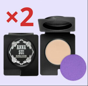 2 piece set Anna Sui cosme tiks super cover foundation 00 sample doll s gold ANNA SUI COSMETICS