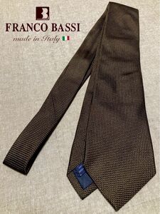 【美品】FRANCO BASSI／フランコバッシ／フレスコタイ／ダークブラウン