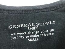 SHIPS シップス ジェネラルサプライ GENERAL SUPPLY アメカジ ロック モード ボーダー ワッフル ロンT 長袖Tシャツ メンズ S 黒/エンジ_画像2