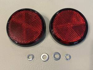 スタンレー純正品 赤リフレクター２枚ＳＥＴ　Z1 Z2 Z1R 750SS 350SS MK2 マッハ　専用平ワッシャー＆スプリングワッシャー付き 反射板 