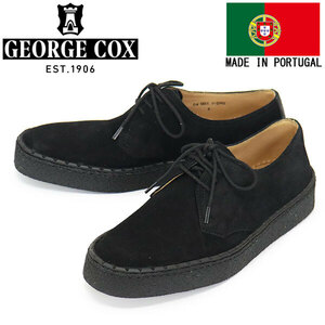 GEORGE COX (ジョージコックス) UTILITY POP BOY ラバーソール レザーシューズ 090 BLACK SUEDE UK8-約27.0cm