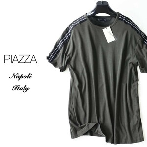 pi028●イタリア ナポリ街着ブランド●コットン100％半袖デザインTシャツ●L