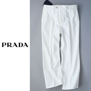 dp504●PRADAプラダ●コットン●トレンドのルーズフィット●ホワイトデニムパンツ●50