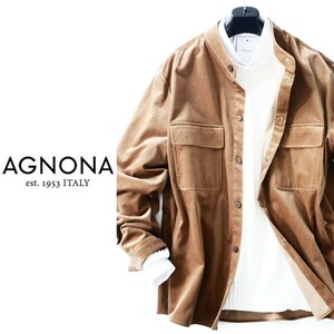 dp240●AGNONA●最高峰アニオナ●メンズ●春夏オーバーシャツジャケット●52●ロロピアーナやブルネロクチネリお好きな方も