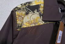 00's OAKLEY L/S FLORAL STRETCH SLIM Shirts size S オークリー 長袖シャツ 花柄 ダークブラウン_画像6