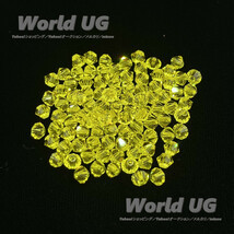 【番外】カドミウムガラス（非ウランガラス）ビーズ 多面体 ビーコン（双円錐） 黄色 4mm 15粒_画像2