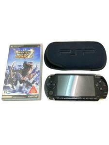 [C]PSP body & Monstar Hunter portable 2nd soft set Capcom PSP soft game machine body PSP1000 black operation not yet verification 