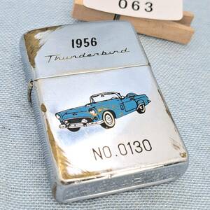 1000円～ zippo 美品 クラシックカー 1956 FORD THUNDERBIRD フォード サンダーバード 1991年製 ジッポー オイルライター USA 063