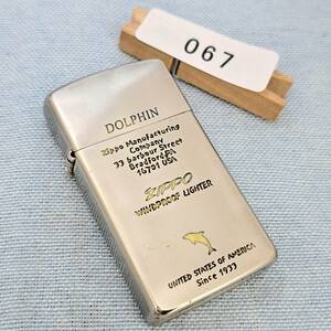 1000円～ zippo 美品 DOLPHIN イルカ サーフィン MILLENNIUM 2000年製 シルバー SILVER color スリム ジッポー オイルライター USA 067