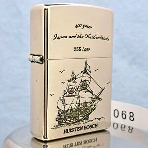 1000円～ zippo 美品 LIMITED EDITION №255 限定品 帆船 Japan and the Netherlands ミレニアム 2000年製 企業コラボ ジッポー USA 068