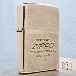 1000円～ zippo 美品 80年代 1989年製 ブラッシュクローム ヘアライン加工 ジッポー オイルライター USA 071