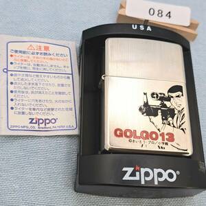 1000円～ zippo 未使用 ゴルゴ13 さいとうたかをサイン刻印 1996年製 マンガ アニメ シルバー SILVER color ジッポー USA 084