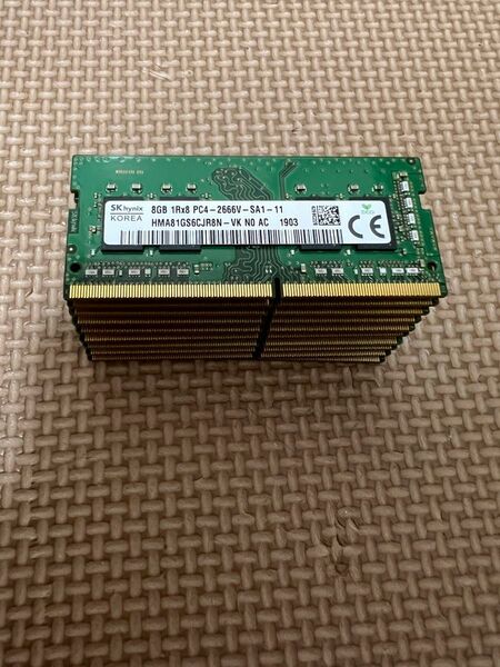 SKhynix ノートPCメモリーPC4-2666V/8GB×10枚　動作品