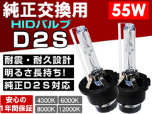 スズキ SUZUKI ワゴンR MH21S H15.9～H20.9■大光量ヘッドライト ロービーム D2S 55W 純正交換HIDバルブ 1年保証_画像1