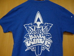 ハワイ　RED BULL　Party Wave　Ｔシャツ　青・白斑色　Ｍ　サーフィン