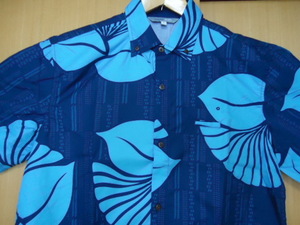  Гаваи Hawaiian авиация штат служащих рубашка с коротким рукавом .. лиловый цвет лист ..* др. рисунок M новый товар не использовался товар ② Uni Home 