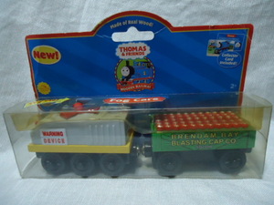 US 2003 year made Thomas the Tank Engine . car 8.5*8 centimeter wooden minicar 2 point set decoration thing new goods unopened thing GULLANE