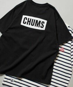 CHUMS×FREAK'S STORE/チャムス 別注 ブービー バックプリント クルーネックTシャツ　M黒