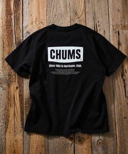 限定展開 CHUMS×FREAK'S STORE/チャムス 別注 ヒストリー バックプリント クルーネックTシャツ　XL黒