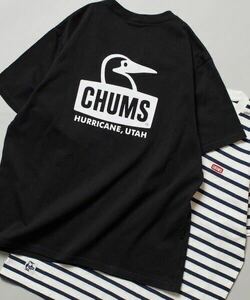 CHUMS×FREAK'S STORE/チャムス 別注 ブービーフェイス バックプリント クルーネックTシャツ　XL黒