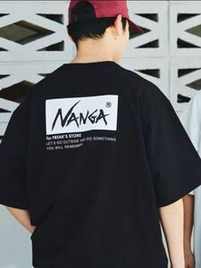 NANGA × FREAK'S STORE/別注 ECO HYBRID LOOSE FIT EMBROIDERY TEE / 別注エコハイブリッド ルーズフィット 刺繍Tシャツ　M黒