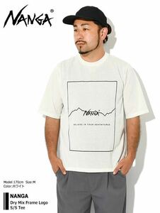 NANGA/ナンガ DRY MIX FRAME LOGO TEE ロゴ 半袖Tシャツ　M