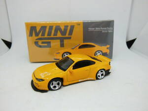 TMSMODEL MINI GT #643 Nissan Silvia Rocket Bunny Bronze Yellow RHD ミニGT #643 ニッサン シルビア ロケットバニー ブロンズイエロー