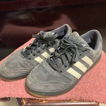 adidas サモア ビンテージ 80年代 26.5cm ネイビー 水色ライン スエード_画像1