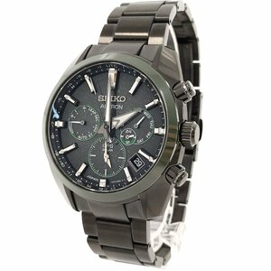 ●SEIKO セイコー アストロン SBXC079/5X53-0BD0 メンズ腕時計 ブラックグリーン文字盤 070684 電波ソーラー 中古[ne]u607