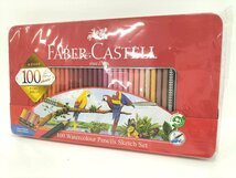 ●未使用 ファーバーカステル 水性色鉛筆 平缶 100色セット TFC-WCP/100C FABER CASTELL シャチハタ（3）_画像1