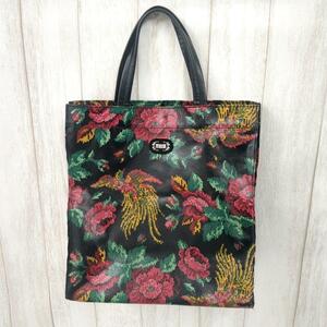 FEILER Feiler handbag bag black floral print vinyl lady's 