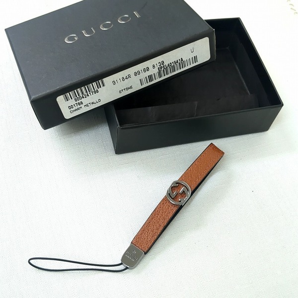 GUCCI グッチ 携帯ストラップ キーホルダー ブラウン イタリア製