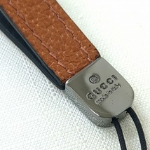 GUCCI グッチ 携帯ストラップ キーホルダー ブラウン イタリア製_画像3