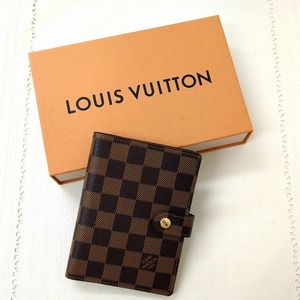 LOUIS VUITTON ルイヴィトン アジェンダ PM ダミエ エベヌ 手帳カバースペイン製 R20700