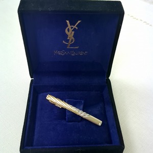 YSL Yves Saint-Laurent серебряный 925 галстук булавка серебряный & Gold цвет 