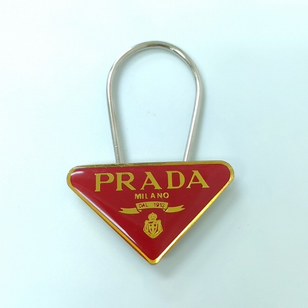 PRADA プラダ キーホルダー レッド ゴールド カラー