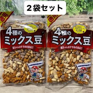 福豊堂 徳用 4種のミックス豆 2袋セット おつまみナッツ豆菓子 うま辛ピー バターピーナッツ 小粒餅 ココアピー