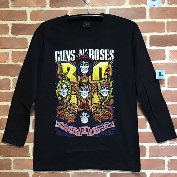 ガンズアンドローゼズ ロングTシャツ　Lサイズ　長袖　ロンT ガンズ・アンド・ローゼズ（Guns N' Roses/略称GN'R）