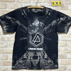 リンキンパーク Tシャツ　XXLサイズ　Linkin Park チェスタータイダイ 絞り染め ムラ染 ロックバンド 半袖