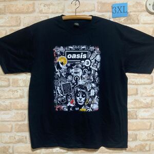 オアシス　OASIS イラスト　Tシャツ　3XLサイズ　XXXL バンドTシャツ ロックバンド 半袖