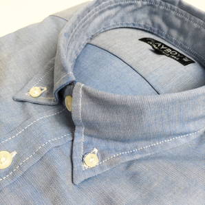PLAYBOY 半袖 カジュアルシャツ Mサイズ ボタンダウン ピンオックス ブルー 新品 綿100% 22PB004M-2の画像3