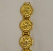 VERSACE 金メッキ腕時計 稼働品 メデューサ 7008012 SWISS MADE クオーツ レディース ゴールド文字盤 QVQ-122_画像4