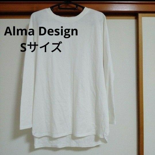 AlmaDesign　サイドスリットTシャツ　Sサイズ　ホワイト　コットン