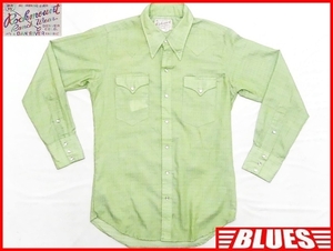 即決★Rockmount★メンズS位 ウエスタンシャツ ロックマウント 緑 グリーン ドレスシャツ 長袖 ボタン