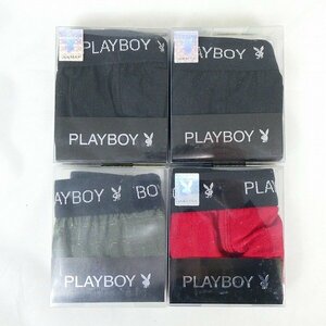 正規品 男性用下着 4点セット プレイボーイ PLAYBOY メンズ アンダーウェア スーパービキニ パンツ Lサイズ 長期在庫■DX061s■